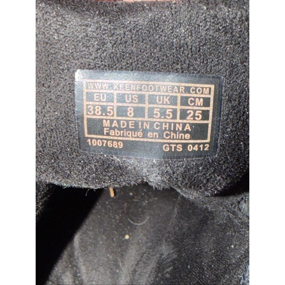 Keen Akita Black Leather Lace-Up Comfort Wedge Ankle Boots Size 8 - Picture 7 of 7